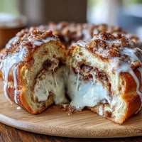 Wholesome cinnamon swirl protein bagels with vanilla Greek yogurt glaze, perfect for a high-protein breakfast.  