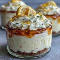 Creamy Limoncello cheesecake jars with a buttery biscuit base, tangy lemon curd topping, and fresh berry garnish for a vibrant summer dessert.