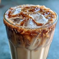 Homemade Brown Sugar Oat Milk Shaken Espresso, frothy and poured over ice.