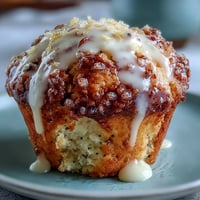 Golden lemon poppy seed muffins topped with sparkling sugar and drizzled with tangy lemon glaze, perfect for breakfast or snack.